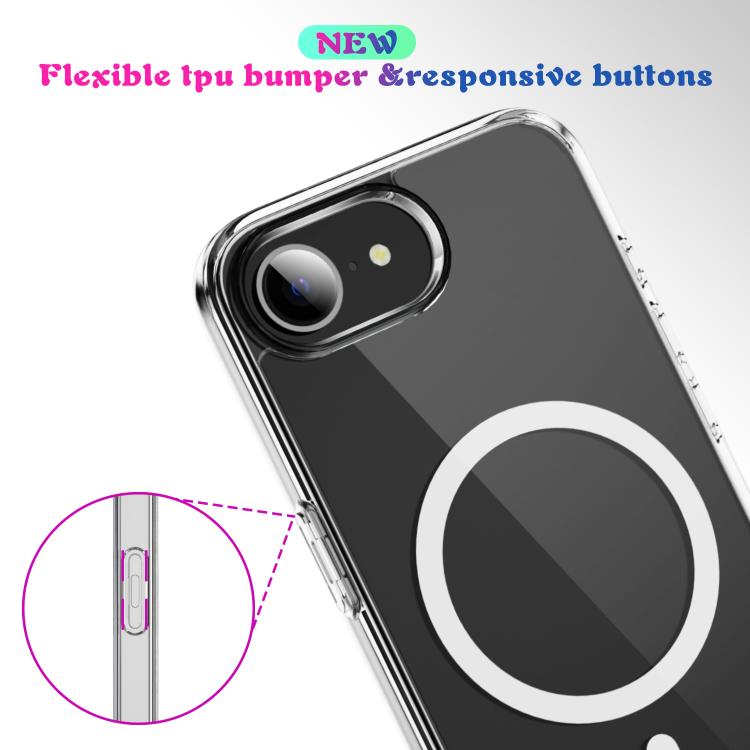 For iPhone 16e MagSafe Clear Acrylic PC +TPU Phone Case(Transparent) - iPhone 16e Cases by PMC TechLife | Online Shopping South Africa | PMC TechLife | Buy Now Pay Later Mobicred
