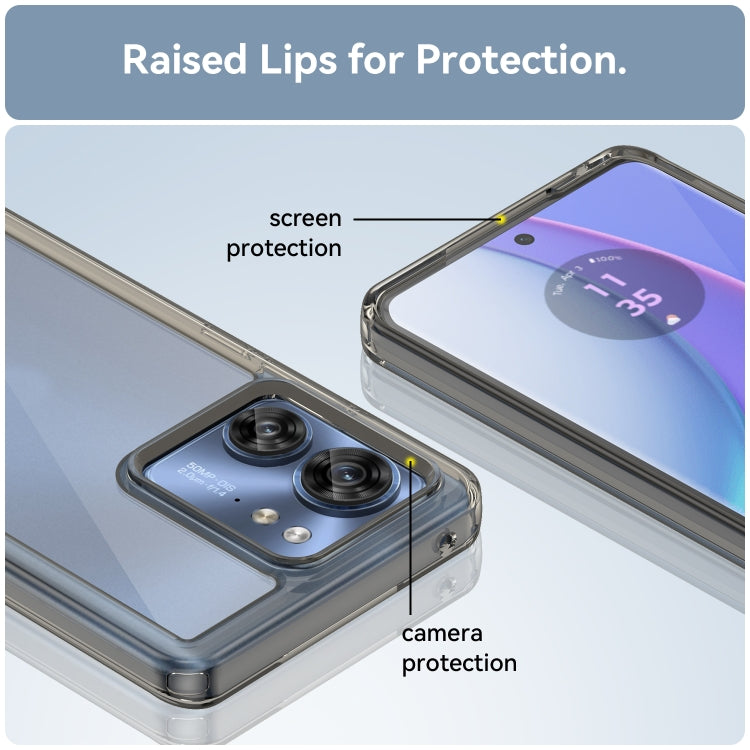 For Motorola Edge 40 Colorful Series Acrylic Hybrid TPU Phone Case(Transparent Grey) - Motorola Cases by PMC TechLife | Online Shopping South Africa | PMC TechLife | Buy Now Pay Later Mobicred