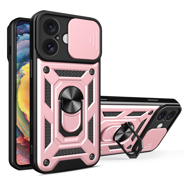 For iPhone 16 Plus Sliding Camera Cover Design TPU+PC Phone Case(Rose Gold) - iPhone 16 Plus Cases by PMC Jewellery | Online Shopping South Africa | PMC Jewellery | Buy Now Pay Later Mobicred