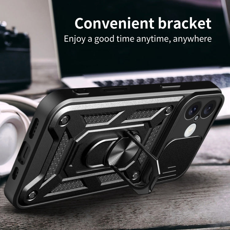 For iPhone 16 Sliding Camera Cover Design TPU+PC Phone Case(Black) - iPhone 16 Cases by PMC TechLife | Online Shopping South Africa | PMC TechLife | Buy Now Pay Later Mobicred
