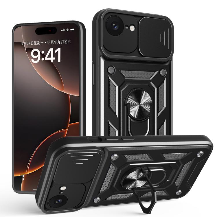 For iPhone 16e Sliding Camera Cover Design TPU+PC Phone Case(Black) - free shipping - PMC TechLife - Order now!