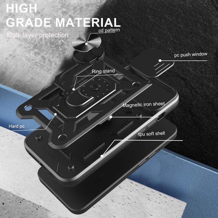 For iPhone 16e Sliding Camera Cover Design TPU+PC Phone Case(Black) - free shipping - PMC TechLife - Order now!