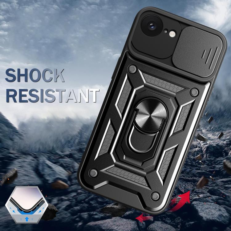 For iPhone 16e Sliding Camera Cover Design TPU+PC Phone Case(Black) - free shipping - PMC TechLife - Order now!