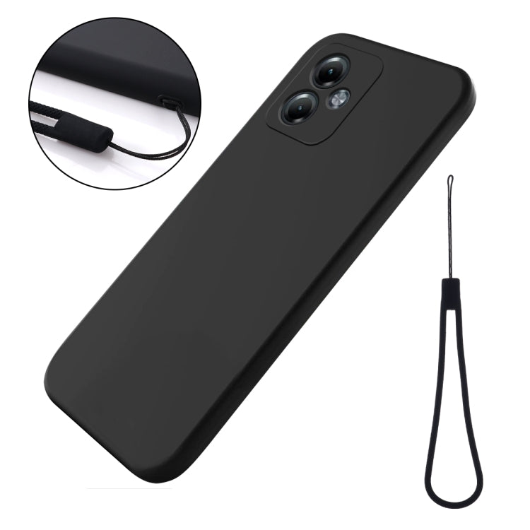 For Motorola Moto G14 Pure Color Liquid Silicone Shockproof Phone Case(Black) - Motorola Cases by PMC TechLife | Online Shopping South Africa | PMC TechLife | Buy Now Pay Later Mobicred
