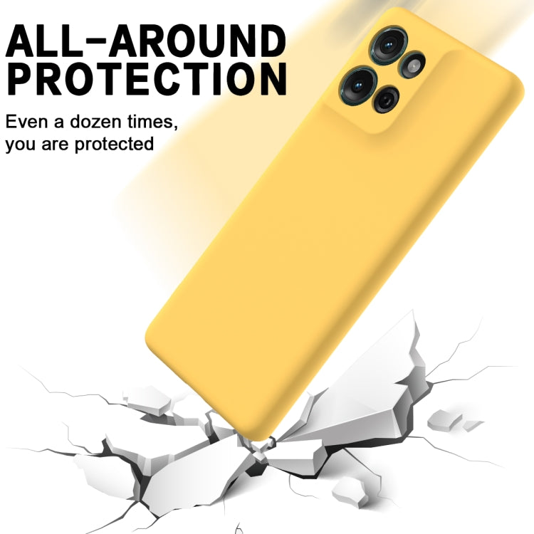For Motorola Moto G75 Solid Color Liquid Silicone Dropproof Full Coverage Phone Case(Yellow) - free shipping - PMC TechLife - Order now!