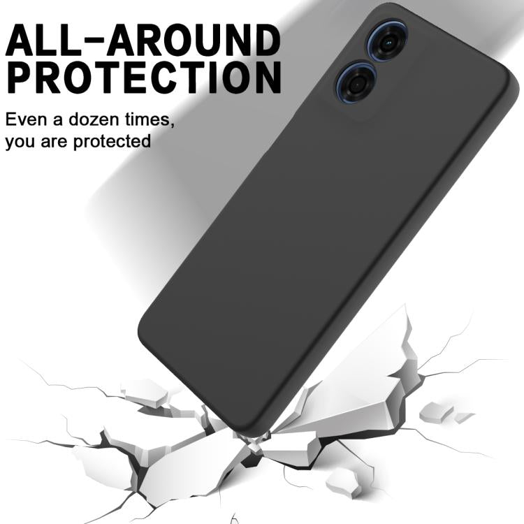 For Motorola Moto G04S 4G / E14 4G Solid Color Liquid Silicone Dropproof Full Coverage Phone Case(Black) - free shipping - PMC TechLife - Order now!