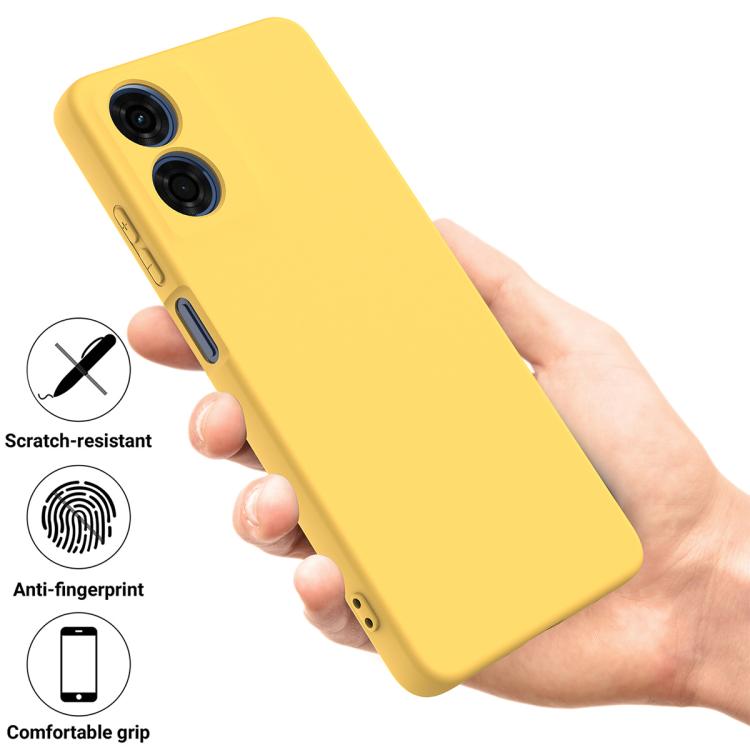 For Motorola Moto G04S 4G / E14 4G Solid Color Liquid Silicone Dropproof Full Coverage Phone Case(Yellow) - free shipping - PMC TechLife - Order now!