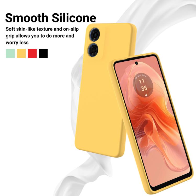 For Motorola Moto G04S 4G / E14 4G Solid Color Liquid Silicone Dropproof Full Coverage Phone Case(Yellow) - free shipping - PMC TechLife - Order now!