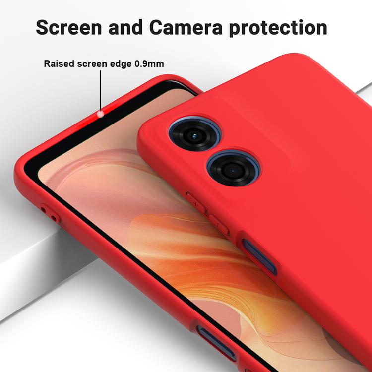 For Motorola Moto G04S 4G / E14 4G Solid Color Liquid Silicone Dropproof Full Coverage Phone Case(Red) - free shipping - PMC TechLife - Order now!