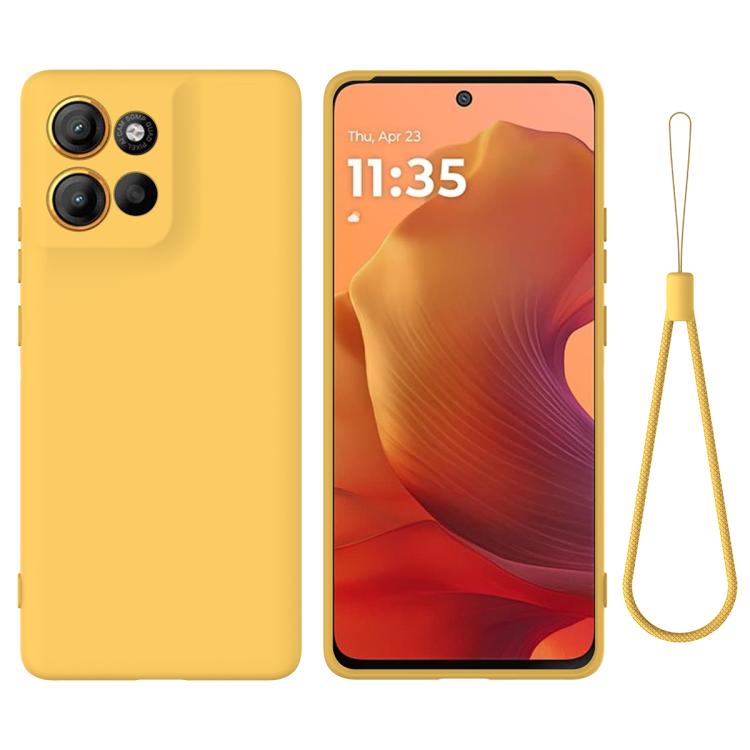 For Motorola Moto G56 5G Solid Color Liquid Silicone Dropproof Full Coverage Phone Case(Yellow) - free shipping - PMC TechLife - Order now!