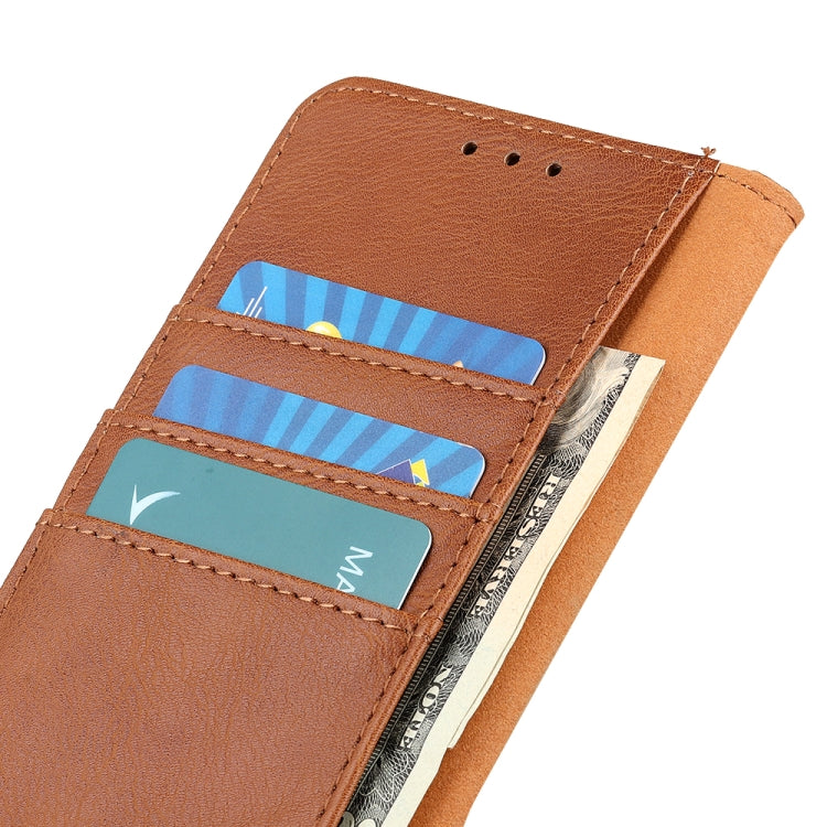 For Xiaomi Redmi Note 13 4G KHAZNEH Cowhide Texture Flip Leather Phone Case(Brown) - Note 13 Cases by PMC TechLife | Online Shopping South Africa | PMC TechLife | Buy Now Pay Later Mobicred