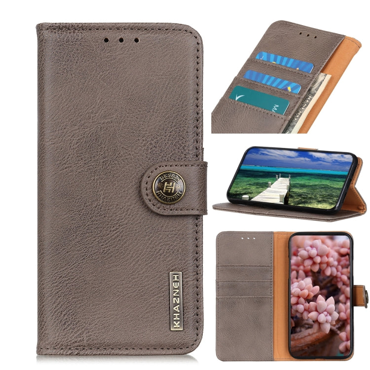 For Xiaomi 14 Ultra KHAZNEH Cowhide Texture Flip Leather Phone Case(Khaki) - 14 Ultra Cases by PMC TechLife | Online Shopping South Africa | PMC TechLife | Buy Now Pay Later Mobicred