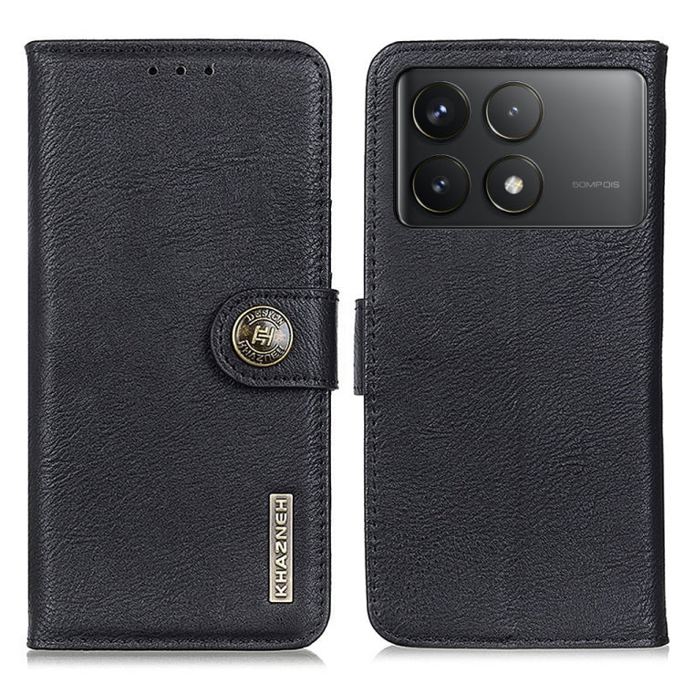 For Xiaomi Redmi K70 5G / K70 Pro 5G KHAZNEH Cowhide Texture Flip Leather Phone Case(Black) - K70 Cases by PMC Jewellery | Online Shopping South Africa | PMC Jewellery | Buy Now Pay Later Mobicred