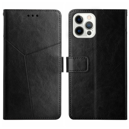 For iPhone 16 Pro HT01 Y-shaped Pattern Flip Leather Phone Case(Black) - iPhone 16 Pro Cases by PMC Jewellery | Online Shopping South Africa | PMC Jewellery | Buy Now Pay Later Mobicred