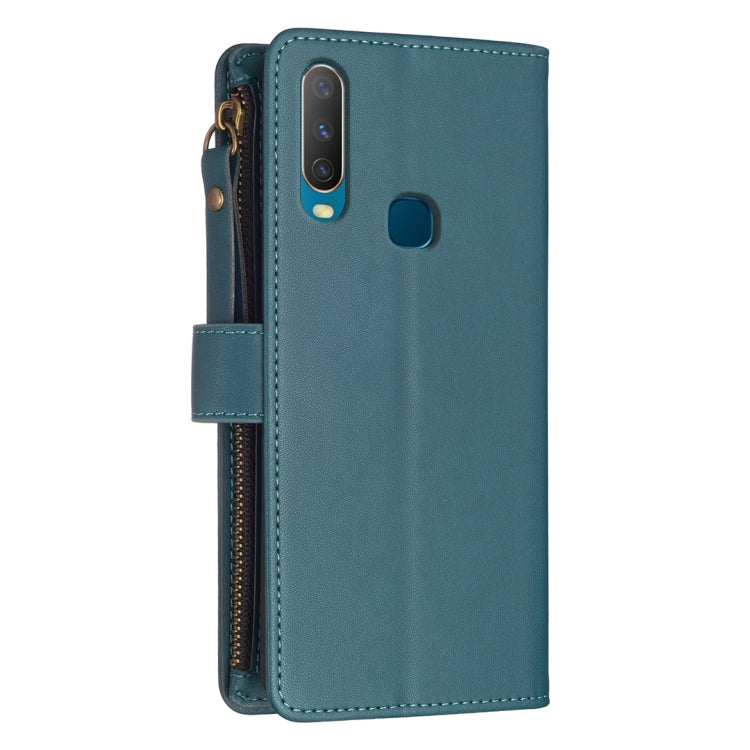 For vivo Y11 / Y15 / Y12 / Y17 9 Card Slots Zipper Wallet Leather Flip Phone Case(Green) - vivo Cases by PMC Jewellery | Online Shopping South Africa | PMC Jewellery | Buy Now Pay Later Mobicred