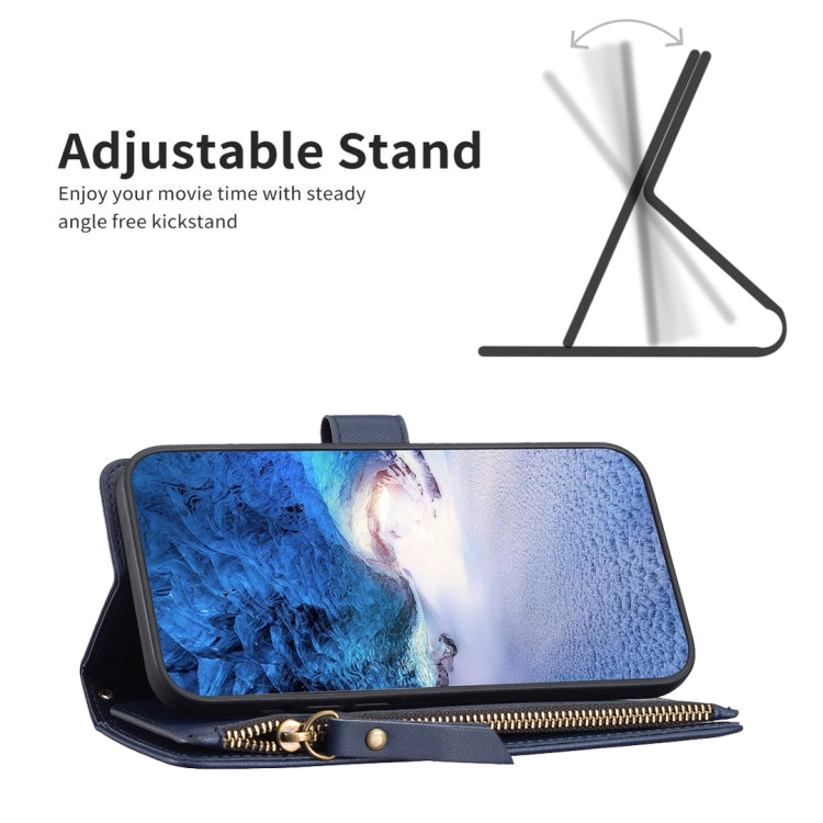 For Google Pixel 7 Pro 9 Card Slots Zipper Wallet Leather Flip Phone Case(Blue) - Google Cases by PMC TechLife | Online Shopping South Africa | PMC TechLife | Buy Now Pay Later Mobicred