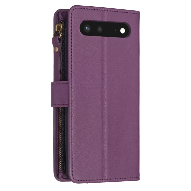 For Google Pixel 7 9 Card Slots Zipper Wallet Leather Flip Phone Case(Dark Purple) - Google Cases by PMC Jewellery | Online Shopping South Africa | PMC Jewellery | Buy Now Pay Later Mobicred