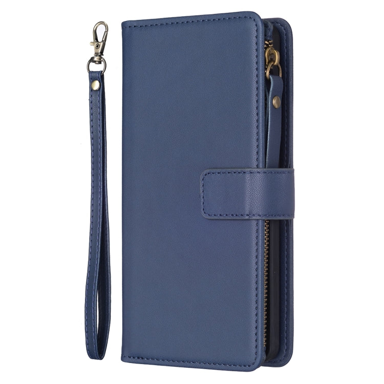 For Xiaomi 13 Lite 9 Card Slots Zipper Wallet Leather Flip Phone Case(Blue) - 13 Lite Cases by PMC TechLife | Online Shopping South Africa | PMC TechLife | Buy Now Pay Later Mobicred