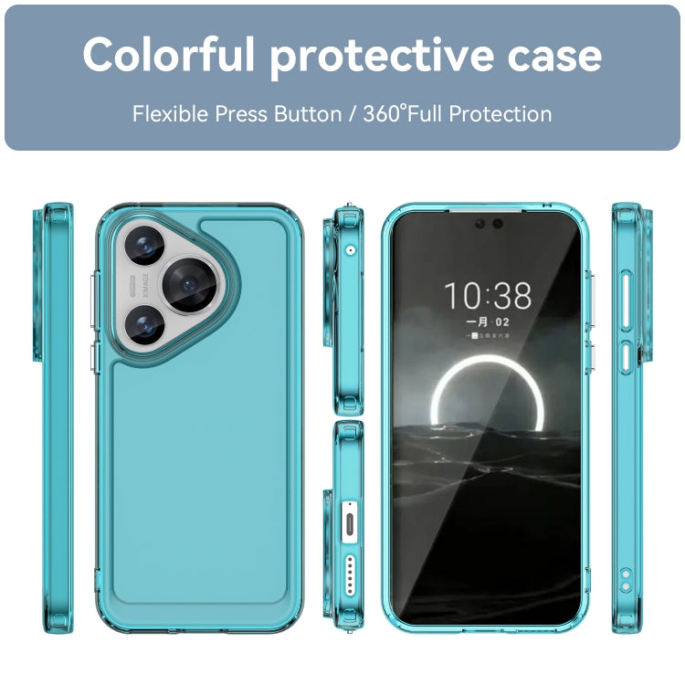 For Huawei Pura 70 Candy Series TPU Phone Case(Transparent Blue) - Huawei Cases by PMC Jewellery | Online Shopping South Africa | PMC Jewellery | Buy Now Pay Later Mobicred