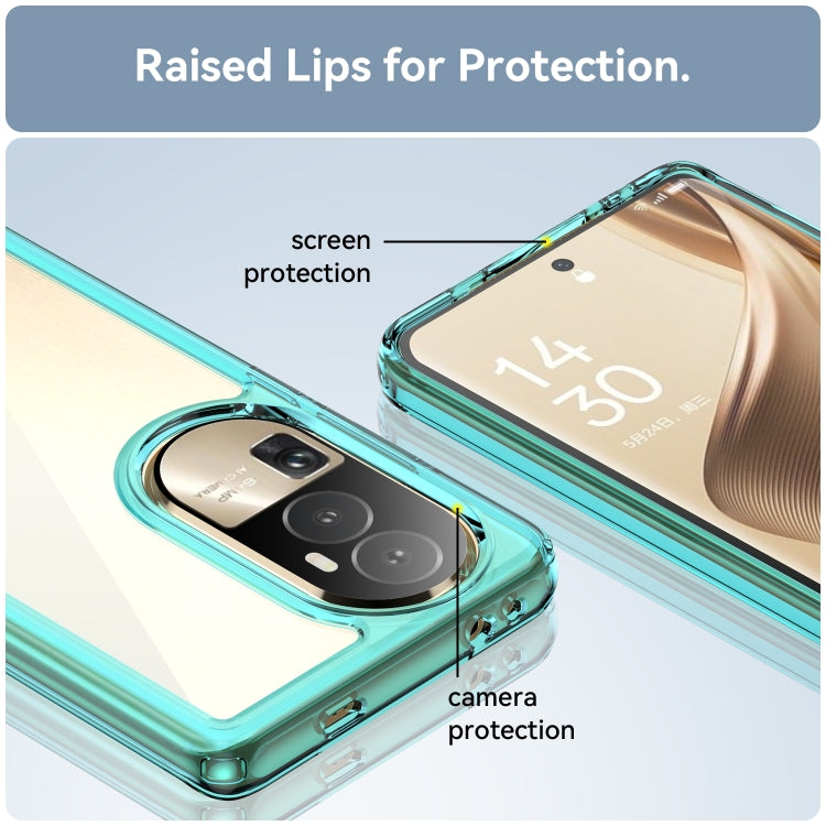 For OPPO Reno10 Pro+ Colorful Series Acrylic Hybrid TPU Phone Case(Transparent Blue) - OPPO Cases by PMC Jewellery | Online Shopping South Africa | PMC Jewellery