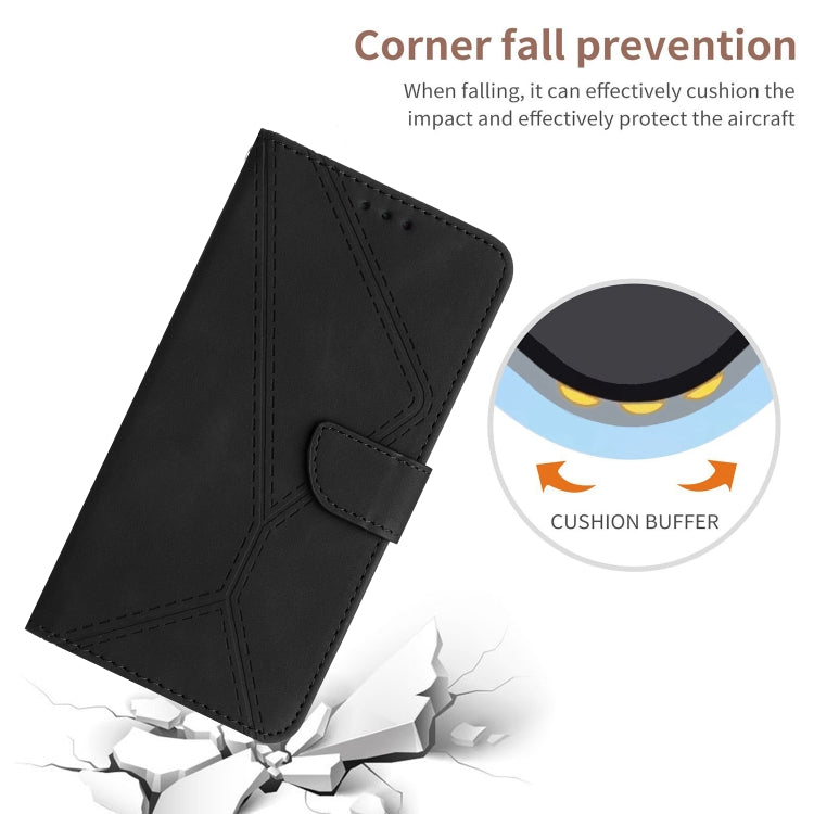 For iPhone 16 Pro Stitching Embossed Leather Phone Case(Black) - iPhone 16 Pro Cases by PMC TechLife | Online Shopping South Africa | PMC TechLife | Buy Now Pay Later Mobicred
