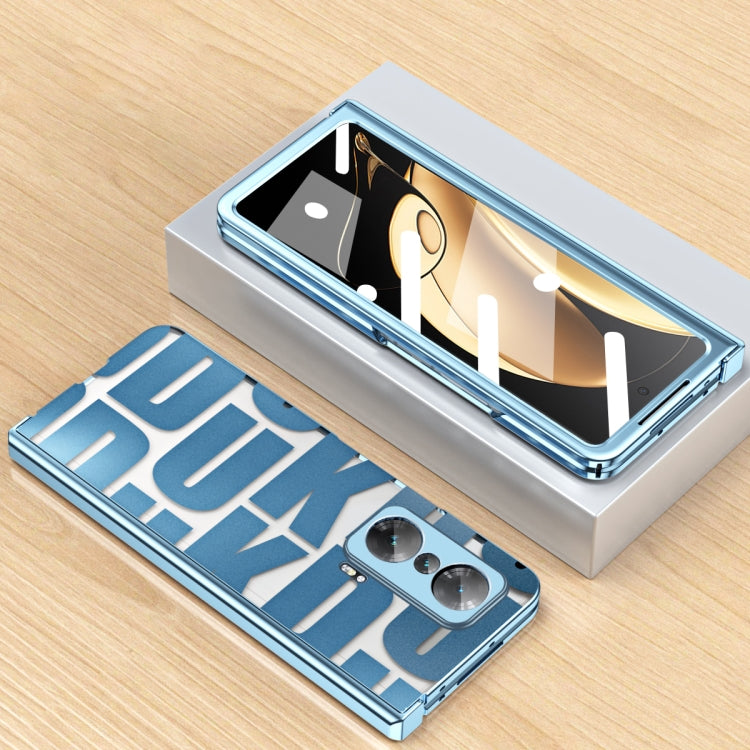 For Honor Magic V Integrated Electroplating Folding Phone Case with Hinge(Blue) - Honor Cases by PMC TechLife | Online Shopping South Africa | PMC TechLife | Buy Now Pay Later Mobicred