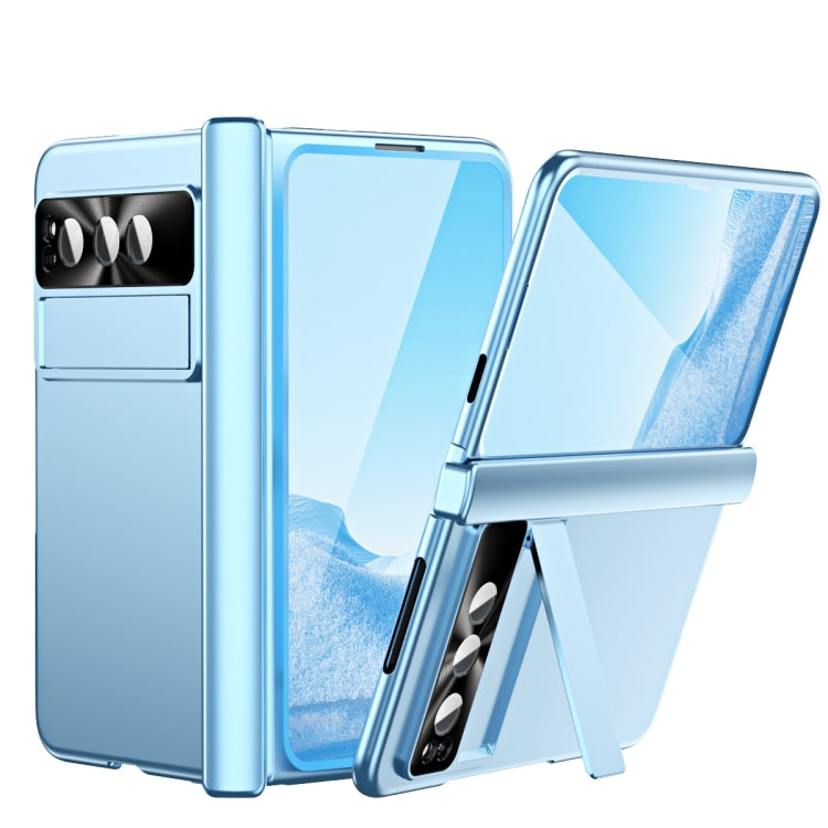 For Google Pixel Fold Integrated Electroplating PC All-inclusive Phone Case with Hinge(Blue) - Google Cases by PMC TechLife | Online Shopping South Africa | PMC TechLife | Buy Now Pay Later Mobicred