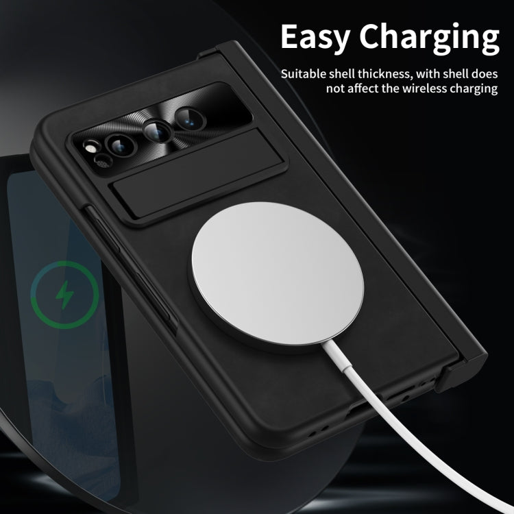 For Google Pixel Fold Integrated Napa Texture All-inclusive Phone Case with Pen Slot(Black) - Google Cases by PMC TechLife | Online Shopping South Africa | PMC TechLife | Buy Now Pay Later Mobicred
