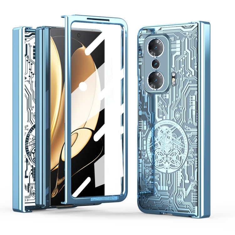 For Honor Magic V Mechanical Legend Integrated Electroplating All-inclusive Phone Case(Blue) - Honor Cases by PMC TechLife | Online Shopping South Africa | PMC TechLife | Buy Now Pay Later Mobicred