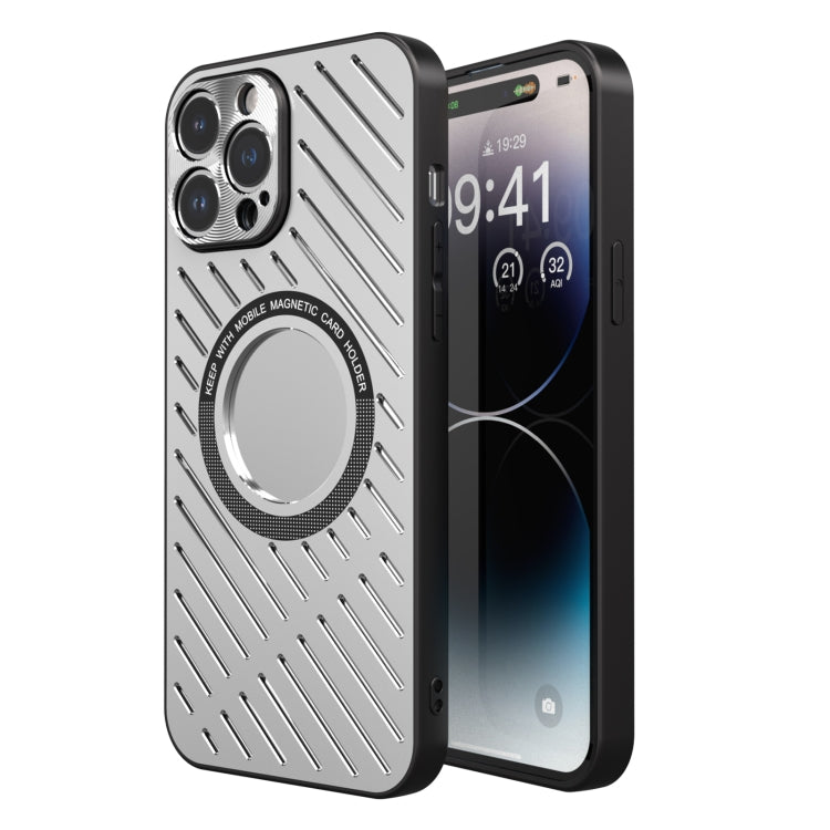 For iPhone 14 Pro R-JUST RJ57 CD Pattern MagSafe Cooling Phone Case(Silver) - iPhone 14 Pro Cases by R-JUST | Online Shopping South Africa | PMC Jewellery