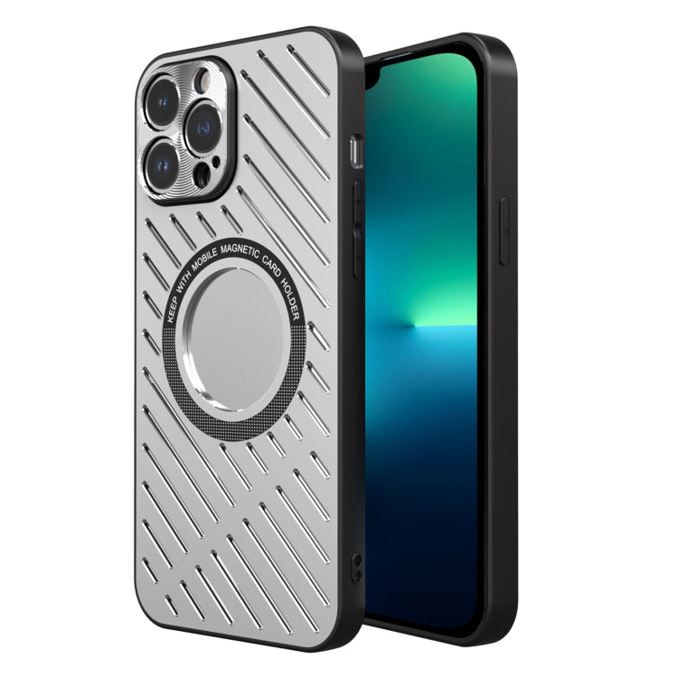For iPhone 13 Pro Max R-JUST RJ57 CD Pattern MagSafe Cooling Phone Case(Silver) - iPhone 13 Pro Max Cases by R-JUST | Online Shopping South Africa | PMC TechLife | Buy Now Pay Later Mobicred
