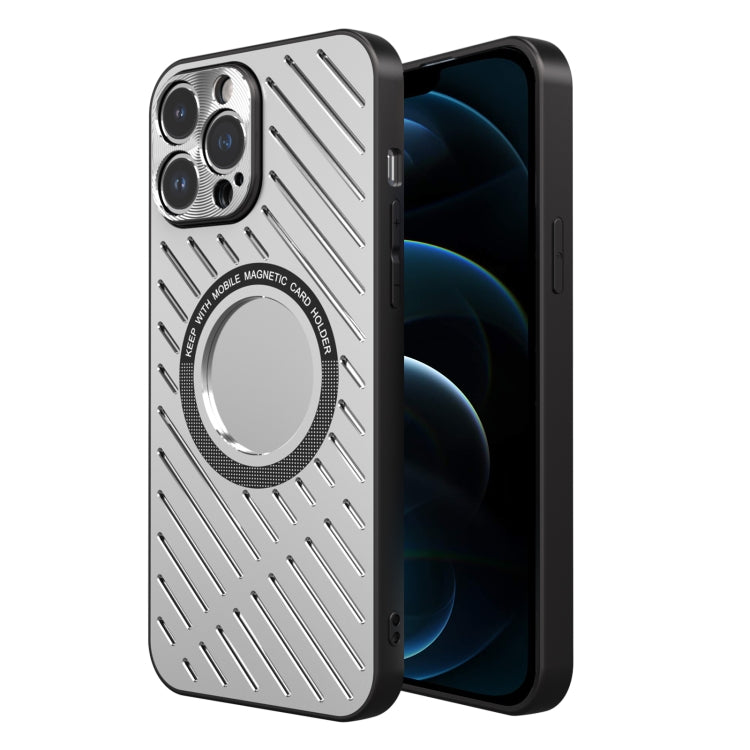 For iPhone 12 Pro Max R-JUST RJ57 CD Pattern MagSafe Cooling Phone Case(Silver) - iPhone 12 Pro Max Cases by R-JUST | Online Shopping South Africa | PMC Jewellery