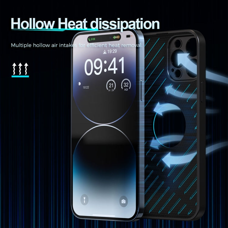 For iPhone 12 R-JUST RJ57 CD Pattern MagSafe Cooling Phone Case(Blue) - iPhone 12 / 12 Pro Cases by R-JUST | Online Shopping South Africa | PMC TechLife | Buy Now Pay Later Mobicred