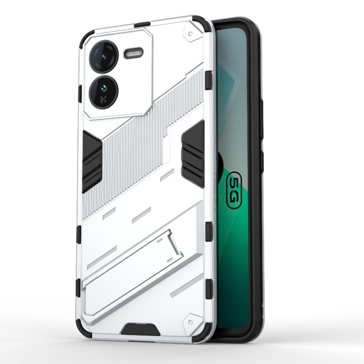 For vivo iQOO Z9 5G Punk Armor 2 in 1 PC + TPU Phone Case with Holder(White) - vivo Cases by PMC Jewellery | Online Shopping South Africa | PMC Jewellery