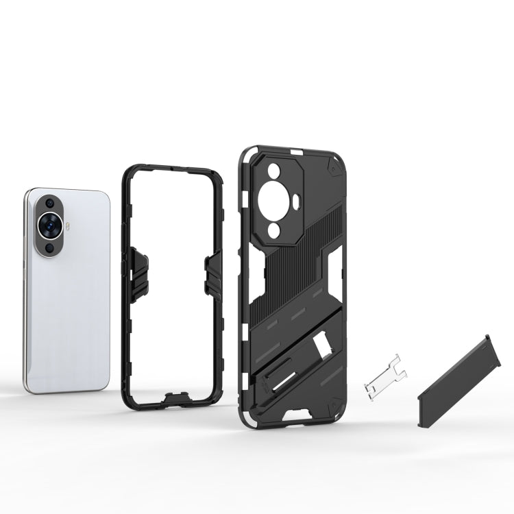 For Huawei nova 11 4G Punk Armor 2 in 1 PC + TPU Phone Case with Holder(White) - Huawei Cases by PMC TechLife | Online Shopping South Africa | PMC TechLife | Buy Now Pay Later Mobicred