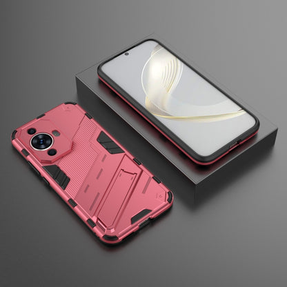 For Huawei nova 11 4G Punk Armor 2 in 1 PC + TPU Phone Case with Holder(Light Red) - Huawei Cases by PMC Jewellery | Online Shopping South Africa | PMC Jewellery | Buy Now Pay Later Mobicred