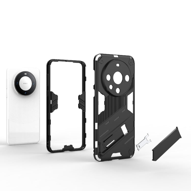 For Huawei Mate 60 Pro Punk Armor 2 in 1 PC + TPU Phone Case with Holder(Light Red) - Huawei Cases by PMC TechLife | Online Shopping South Africa | PMC TechLife | Buy Now Pay Later Mobicred