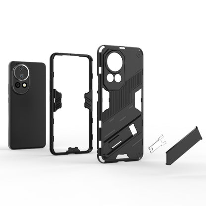 For Huawei nova 12 Pro Punk Armor 2 in 1 PC + TPU Phone Case with Holder(Grey) - Huawei Cases by PMC Jewellery | Online Shopping South Africa | PMC Jewellery | Buy Now Pay Later Mobicred