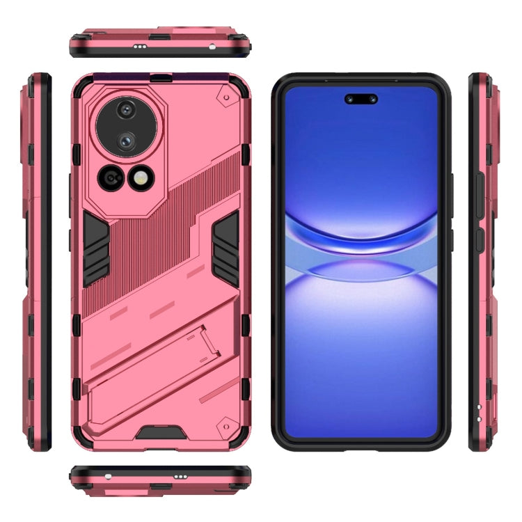 For Huawei nova 12 Pro Punk Armor 2 in 1 PC + TPU Phone Case with Holder(Light Red) - Huawei Cases by PMC TechLife | Online Shopping South Africa | PMC TechLife | Buy Now Pay Later Mobicred