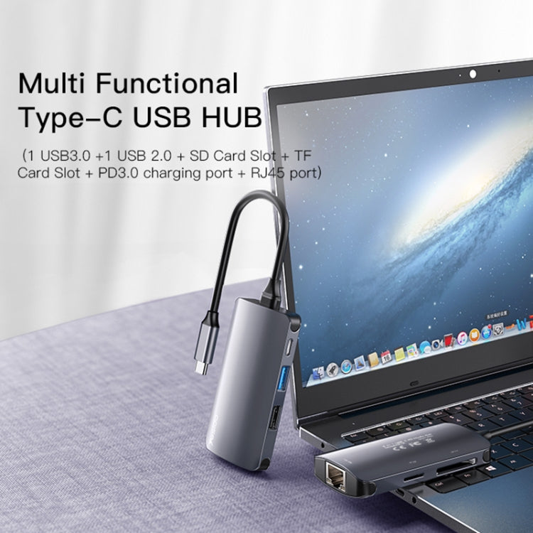 Yesido HB15 6 in 1 USB-C / Type-C Ports Multifunctional Docking Station HUB Adapter - USB HUB by Yesido | Online Shopping South Africa | PMC Jewellery | Buy Now Pay Later Mobicred