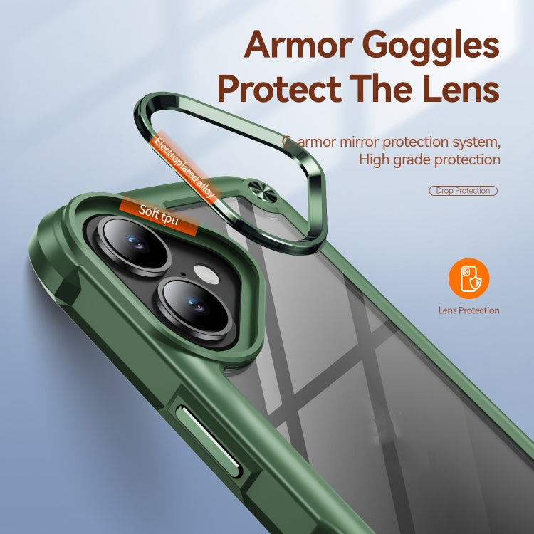 For iPhone 16 TPU + PC Lens Protection Phone Case(Green) - iPhone 16 Cases by PMC Jewellery | Online Shopping South Africa | PMC Jewellery | Buy Now Pay Later Mobicred