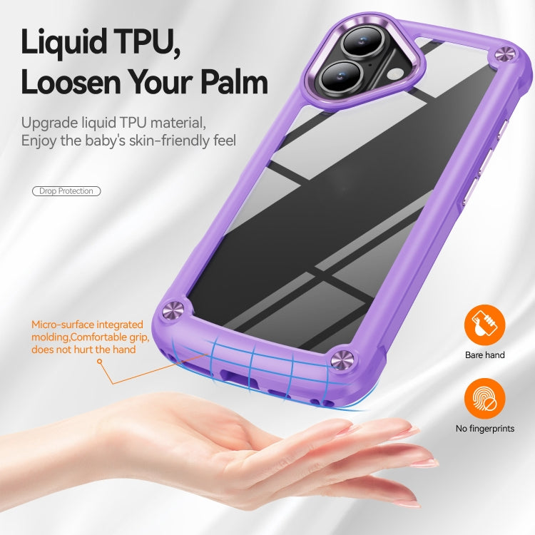 For iPhone 16 TPU + PC Lens Protection Phone Case(Purple) - iPhone 16 Cases by PMC TechLife | Online Shopping South Africa | PMC TechLife | Buy Now Pay Later Mobicred