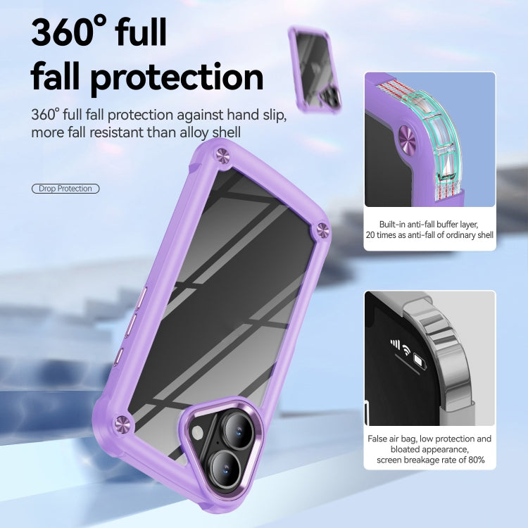 For iPhone 16 TPU + PC Lens Protection Phone Case(Purple) - iPhone 16 Cases by PMC TechLife | Online Shopping South Africa | PMC TechLife | Buy Now Pay Later Mobicred