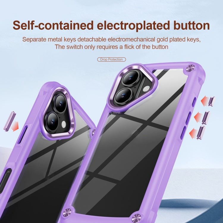 For iPhone 16 TPU + PC Lens Protection Phone Case(Purple) - iPhone 16 Cases by PMC TechLife | Online Shopping South Africa | PMC TechLife | Buy Now Pay Later Mobicred