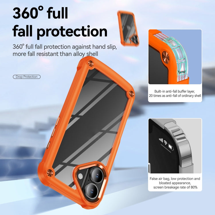 For iPhone 16 TPU + PC Lens Protection Phone Case(Orange) - iPhone 16 Cases by PMC TechLife | Online Shopping South Africa | PMC TechLife | Buy Now Pay Later Mobicred