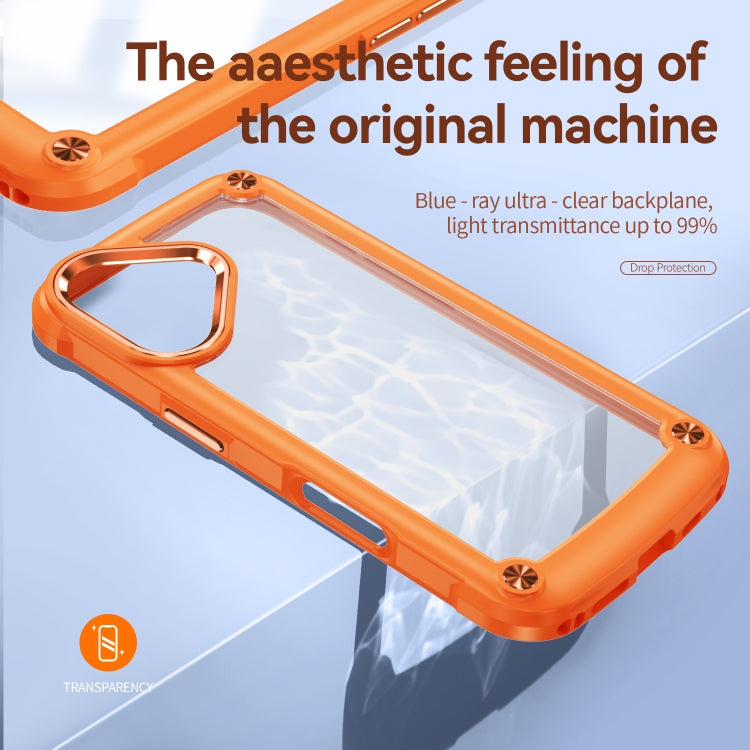 For iPhone 16 TPU + PC Lens Protection Phone Case(Orange) - iPhone 16 Cases by PMC TechLife | Online Shopping South Africa | PMC TechLife | Buy Now Pay Later Mobicred