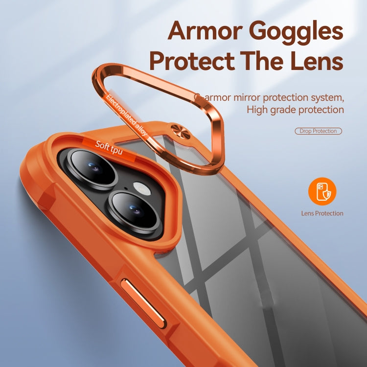 For iPhone 16 TPU + PC Lens Protection Phone Case(Orange) - iPhone 16 Cases by PMC TechLife | Online Shopping South Africa | PMC TechLife | Buy Now Pay Later Mobicred