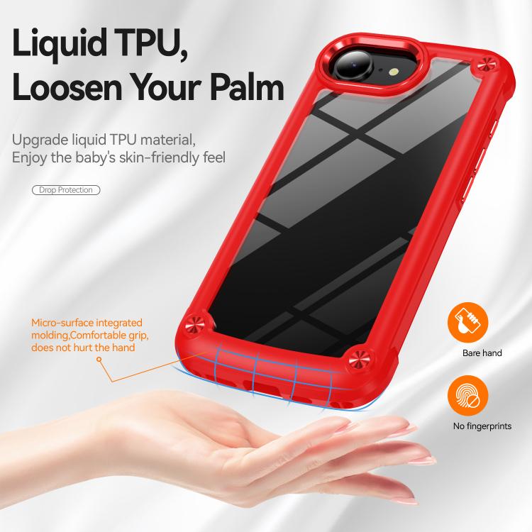 For iPhone 16e TPU + PC Lens Protection Phone Case(Red) - iPhone 16e Cases by PMC TechLife | Online Shopping South Africa | PMC TechLife | Buy Now Pay Later Mobicred