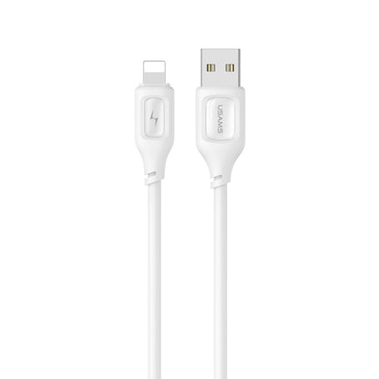 USAMS US-SJ618 2.4A USB to 8 Pin Silicone Data Cable, Length: 1m(White) - Normal Style Cable by USAMS | Online Shopping South Africa | PMC Jewellery | Buy Now Pay Later Mobicred