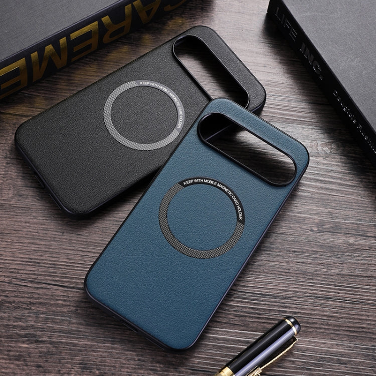 For Google Pixel 9 Pro Magsafe Magnetic Ring Leather Texture Phone Case(Green) - Google Cases by PMC TechLife | Online Shopping South Africa | PMC TechLife | Buy Now Pay Later Mobicred